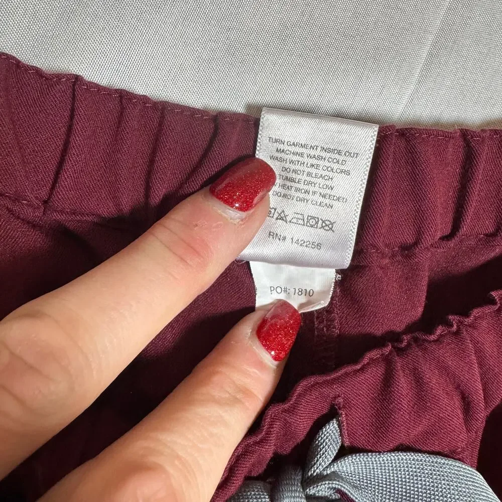 FIGS Pisco Basic Scrub Pants Burgundy Maroon Men’s XXL 2XL PO 1810 Bottoms Red